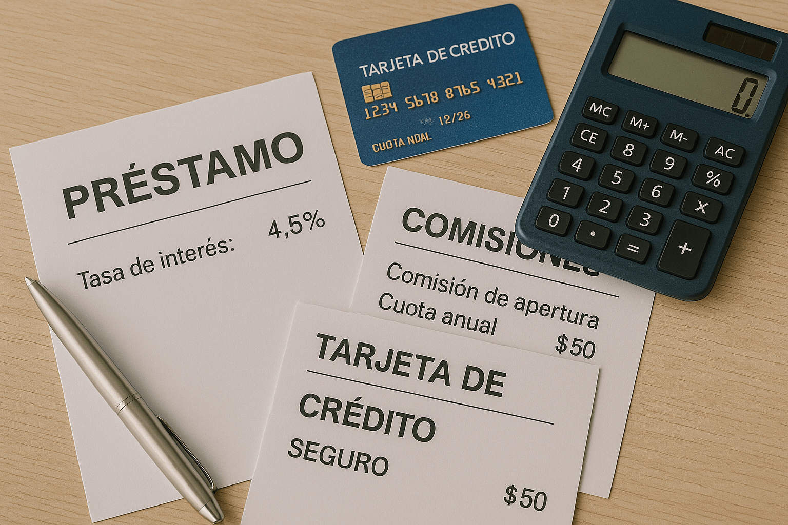 papeles tirados encima de la mesa con datos bancarios
